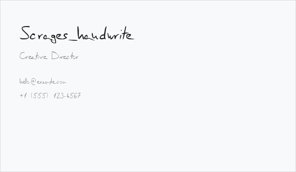 Scrages_handwrite Business Card