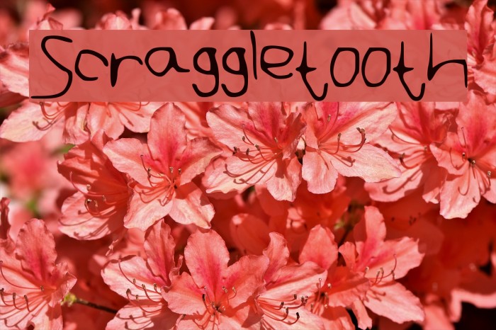 Scraggletooth Font examples