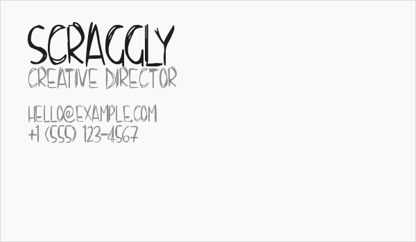 Scraggly Business Card