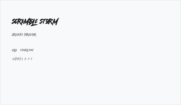 Scramble Storm Business Card
