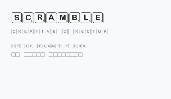 Scramble Business Card