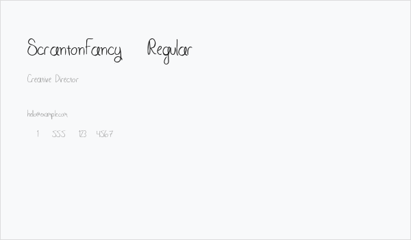 ScrantonFancy-Regular Business Card