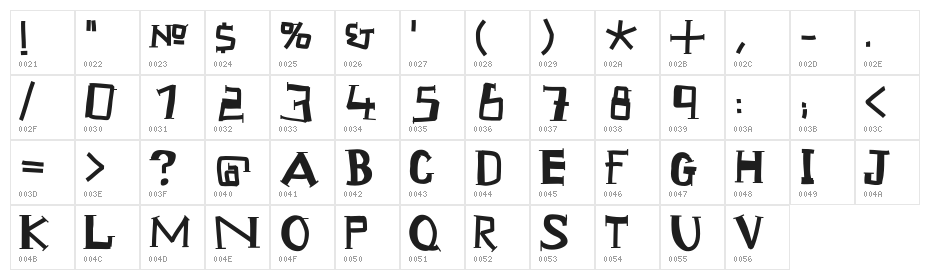 ScrapTiqua Character Map