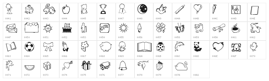 ScrapiCons Character Map