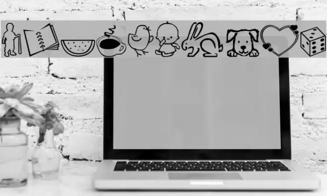 ScrapiCons Font examples