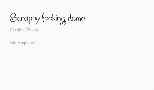 Scrappy looking demo Business Card