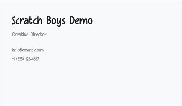 Scratch Boys Demo Business Card