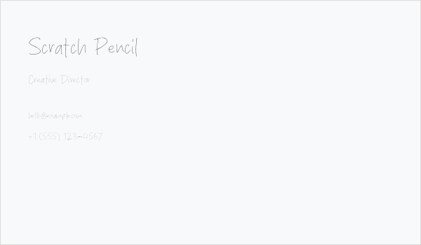 Scratch Pencil Business Card