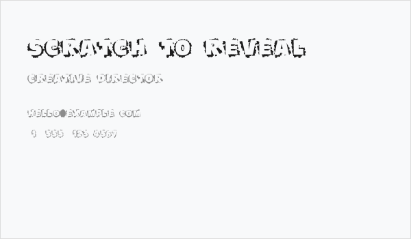 Scratch To Reveal Business Card