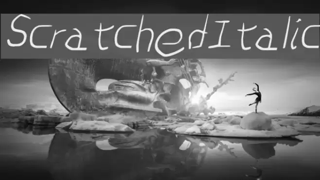 Scratched-Italic Fonte examples