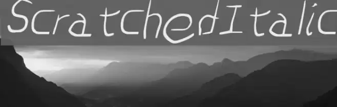 Scratched-Italic Fonte examples