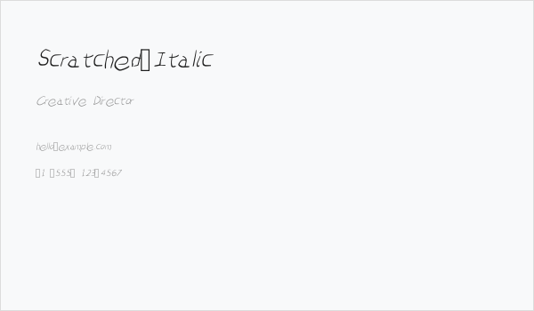 Scratched-Italic Business Card