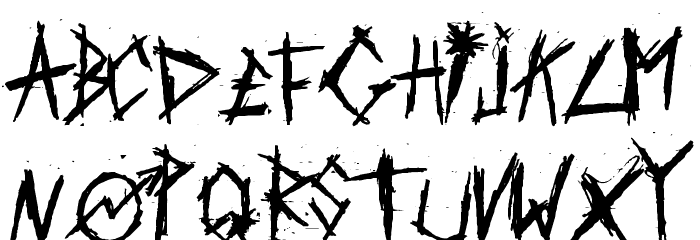 Scratched car paint Font LOWERCASE