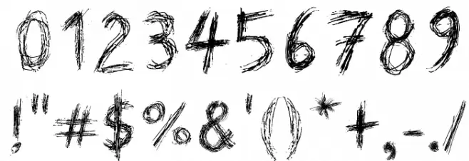 Scratched on X Ray Font OTHER CHARS