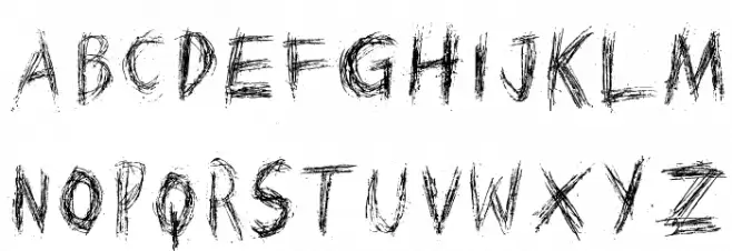 Scratched on X Ray Schriftart Groß