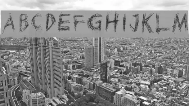 Scratched on X Ray Font examples