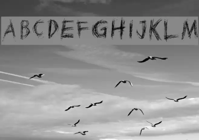 Scratched on X Ray Font examples