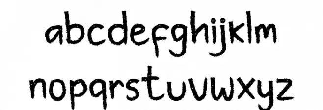 Scratches Demo Schriftart Kleinbuchstaben