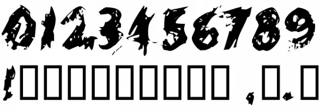 Scratchy  Large Font OTHER CHARS