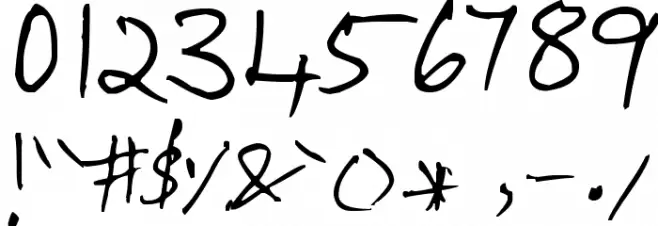 Scrawl Font OTHER CHARS