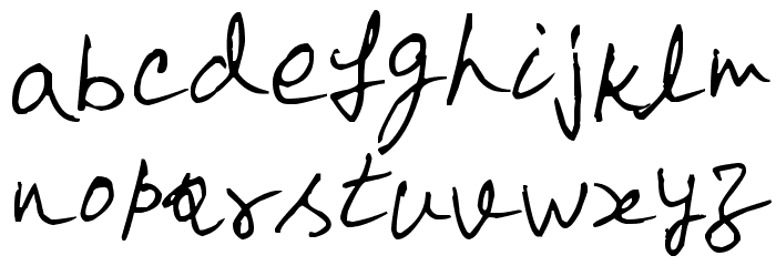 Scrawl Font LOWERCASE