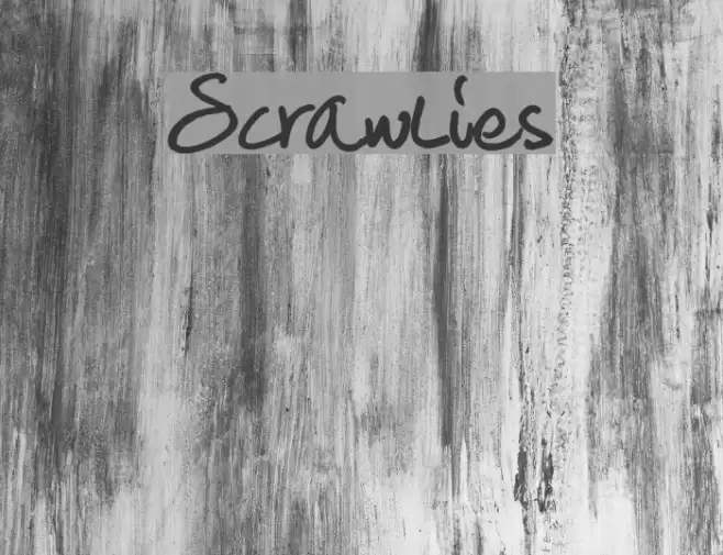 Scrawlies फ़ॉन्ट examples