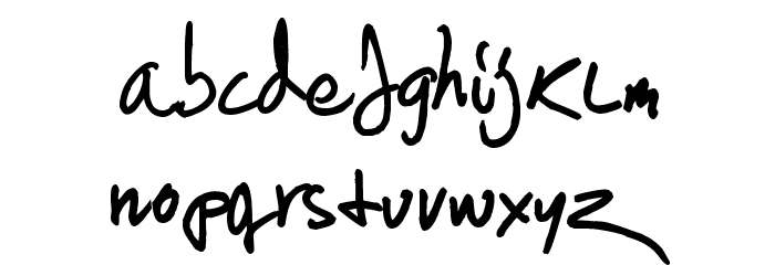Scrawlies फ़ॉन्ट लोअरकेस