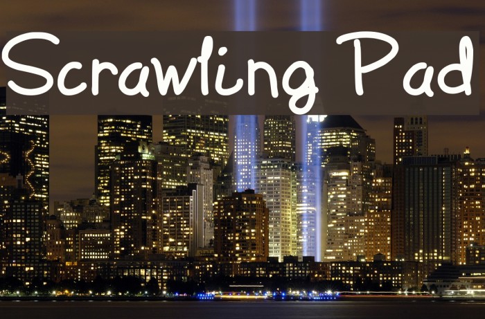 Scrawling Pad Font examples