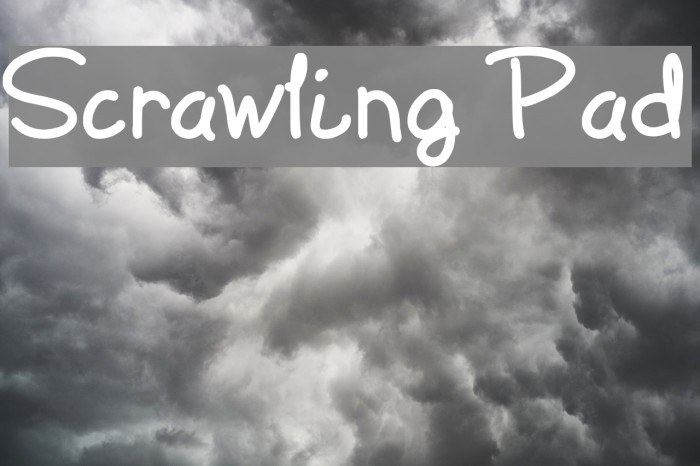 Scrawling Pad Font examples