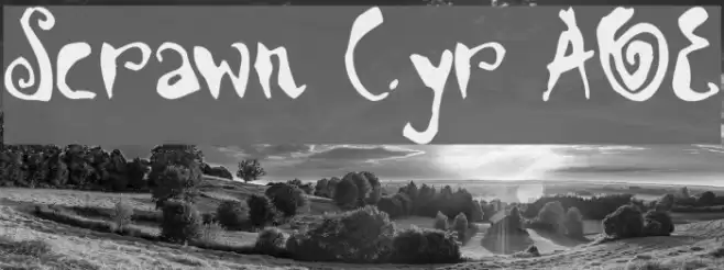 Scrawn Cyr AOE خط examples