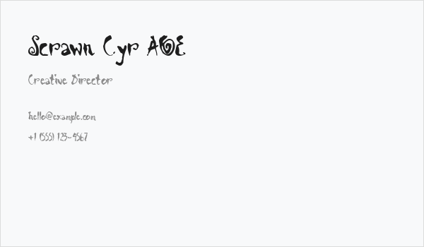 Scrawn Cyr AOE Business Card