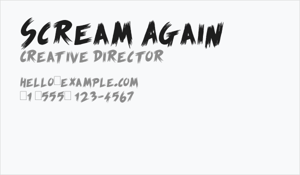 Scream Again Business Card