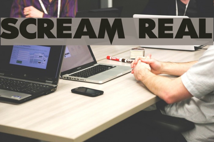 Scream Real Font examples