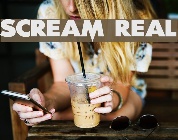 Scream Real Font examples