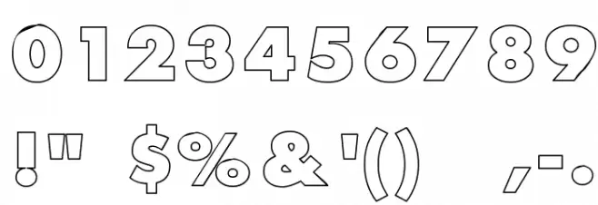 Scream alternative outlined Font OTHER CHARS