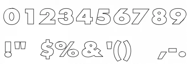 Scream outlined Font OTHER CHARS