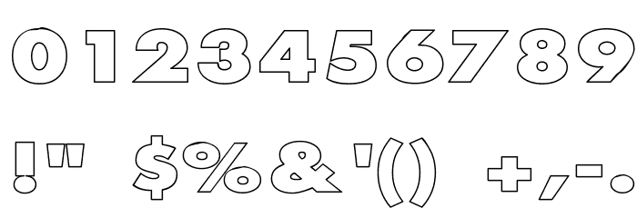 Scream outlined Font OTHER CHARS