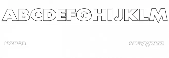 Scream outlined Шрифта ВЕРХНИЙ