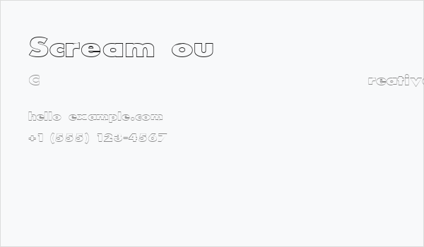 Scream outlined Business Card