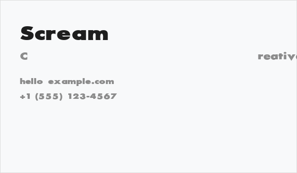 Scream Business Card