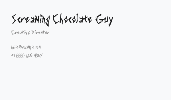 Screaming Chocolate Guy Business Card
