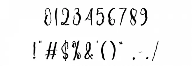 Screaming House フォント その他の文字