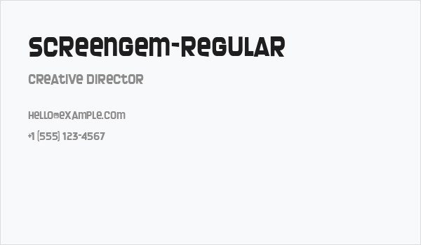 Screengem-Regular Business Card