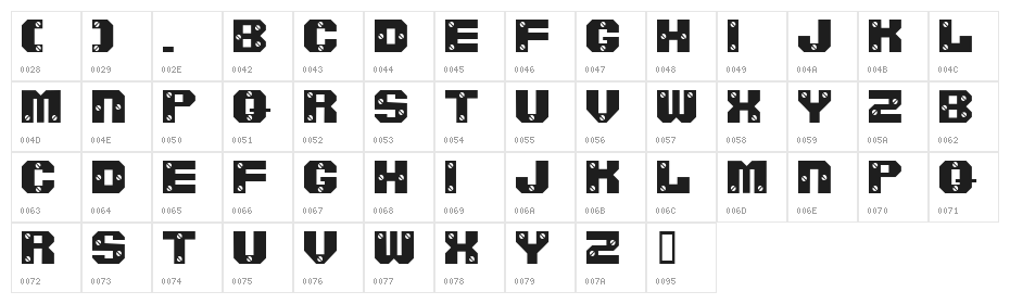 ScrewedSW Character Map