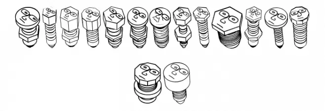 Screws Regular फ़ॉन्ट अपरकेस