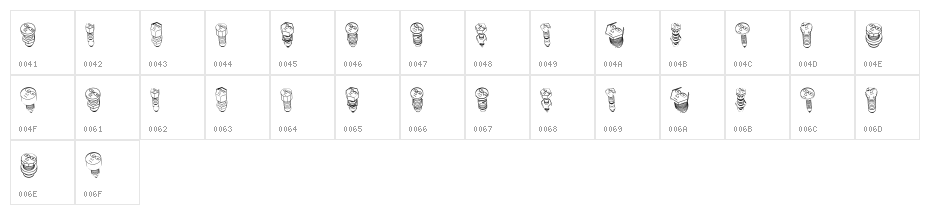 Screws Regular Character Map