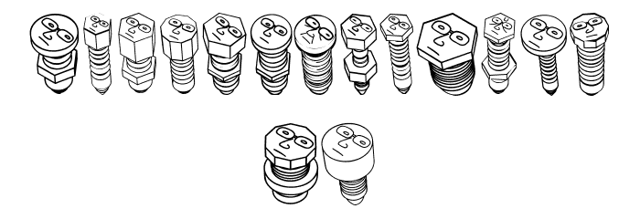 Screws Regular Font LOWERCASE