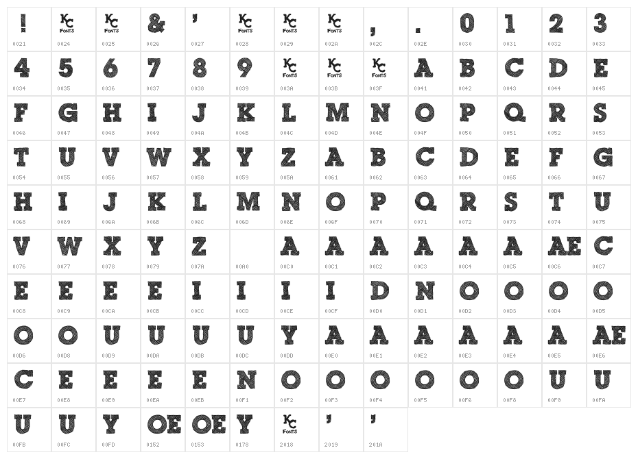 Scribble Box DEMO Character Map