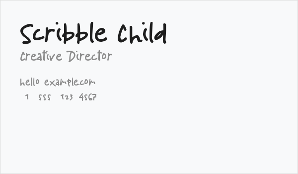 Scribble Child Business Card