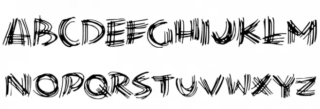 Scribble Lines Polices MAJUSCULES